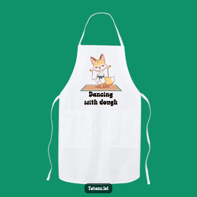 Funny Fox Kimono Apron: Graceful Pirouette Chef's Accessory Gift