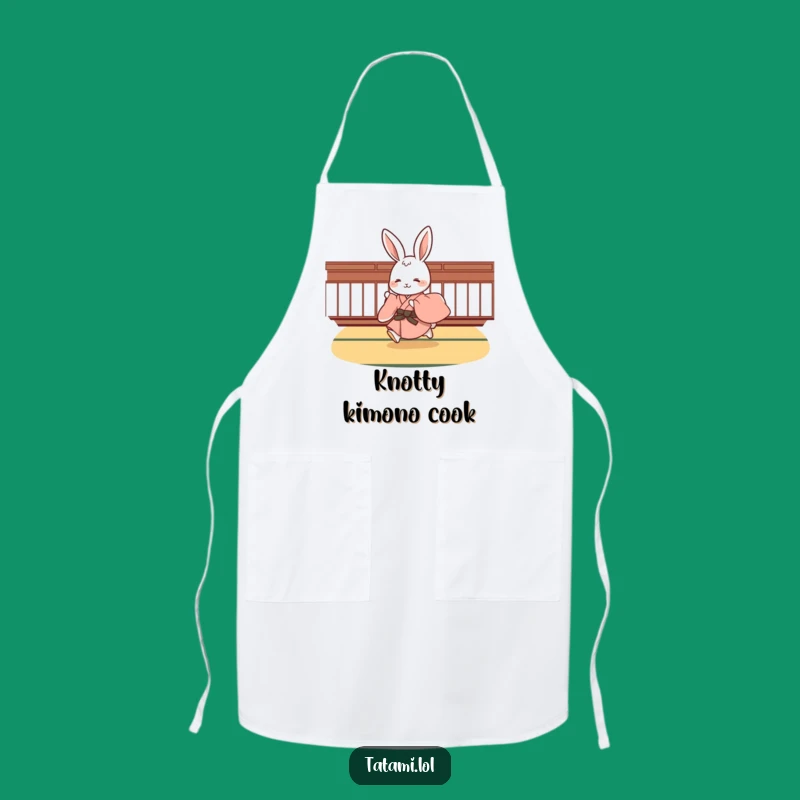 Funny Rabbit Kimono Apron: Cute Hopping Chef's Accessory Gift