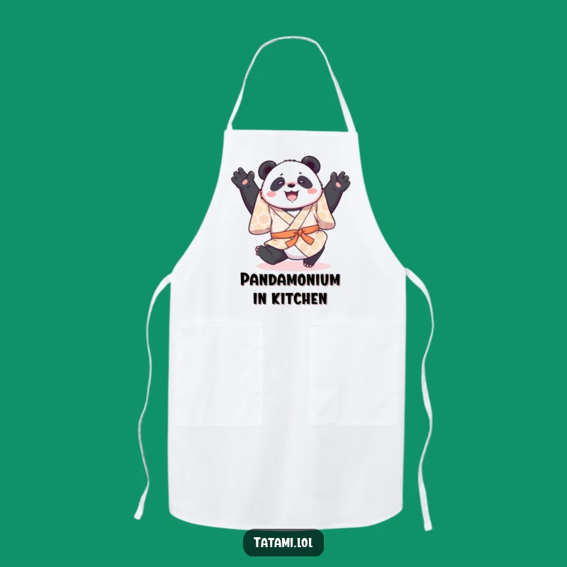 Funny Panda Kimono Apron - Chef Panda Somersault, Kitchen Fun and Humorous Gift