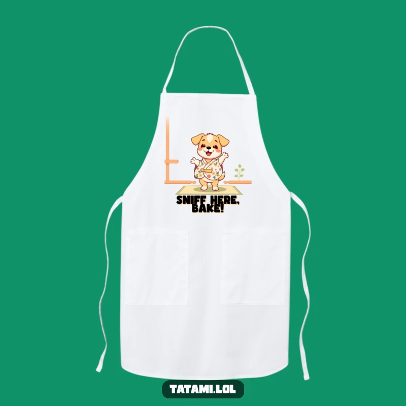 Funny Puppy Kimono Apron: Happy Dance Chef's Accessory Gift