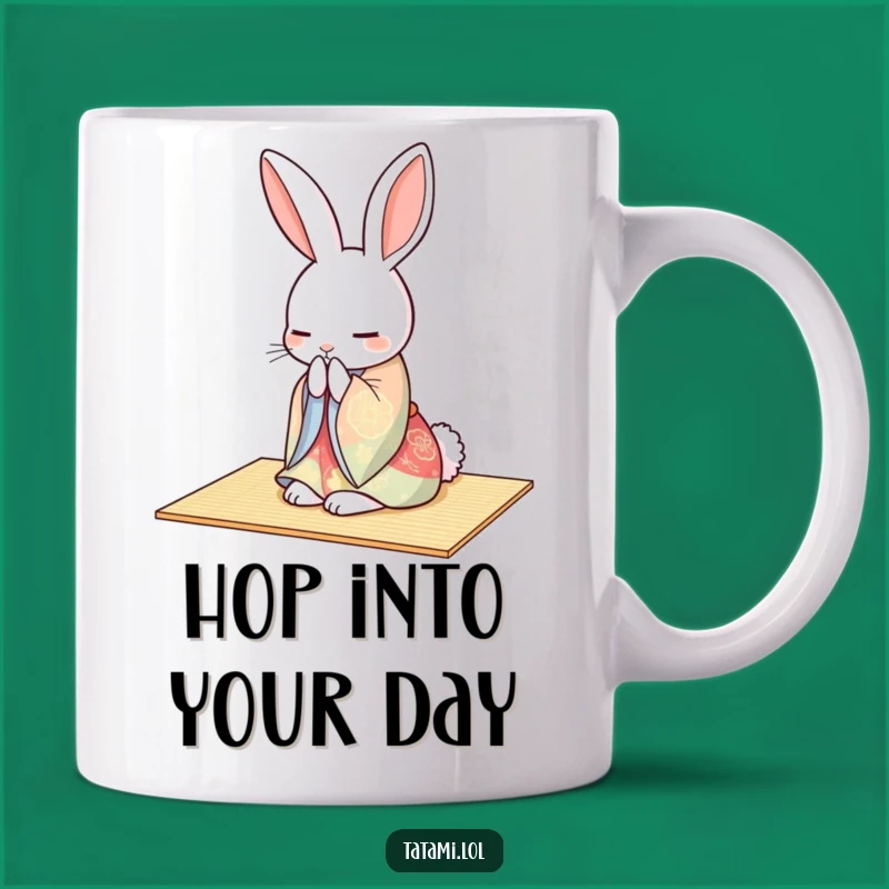 Funny Rabbit Kimono Mug: Graceful Gift for Bowing, Peaceful Bunny Moments