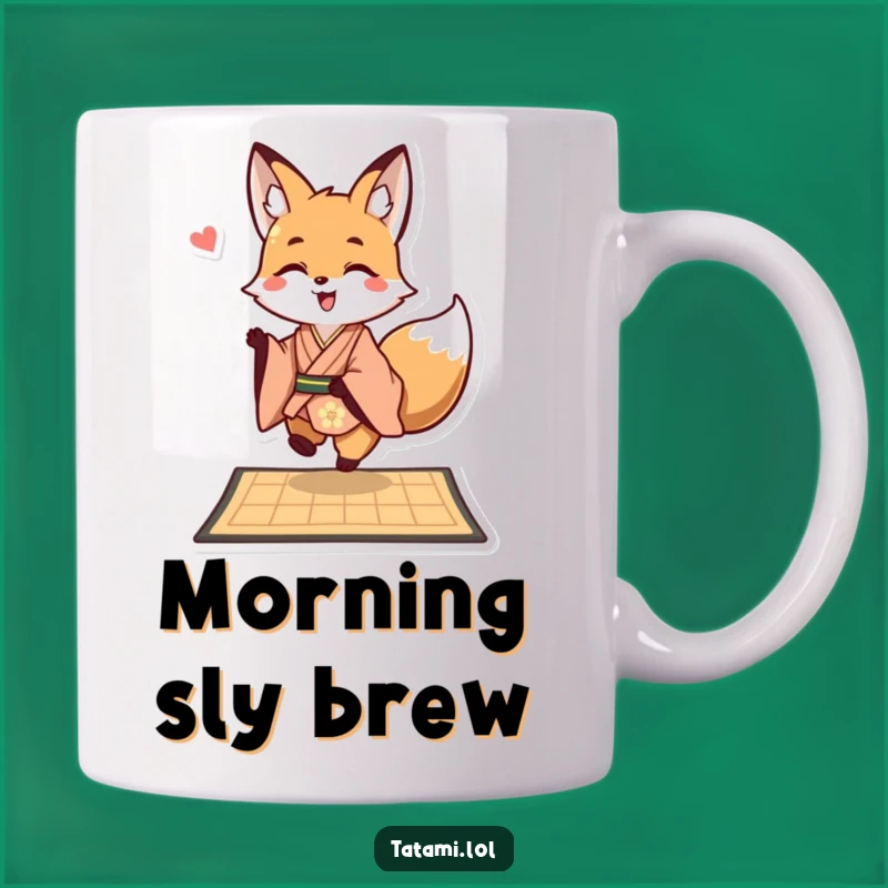 Funny Fox Kimono Mug - Playful Japanese Style Gift