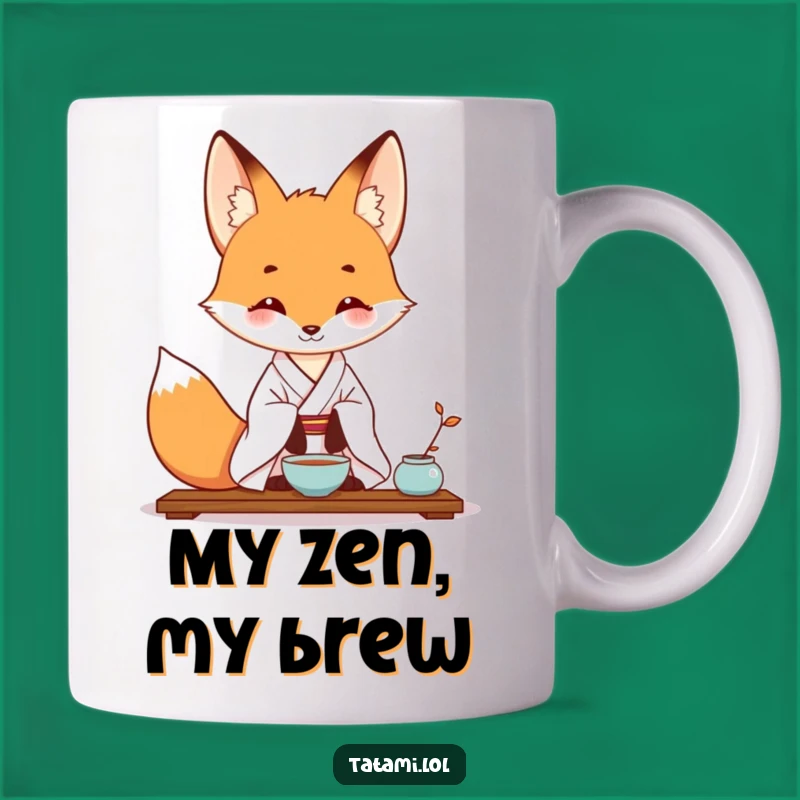 Funny Fox Tea Ceremony Mug - A Zen Master in a Kimono, Perfect Gift for Tea Lovers
