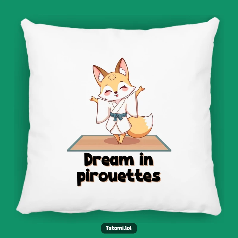 Funny Fox Kimono Pillow: Elegant Pirouette Accent Pillow Gift