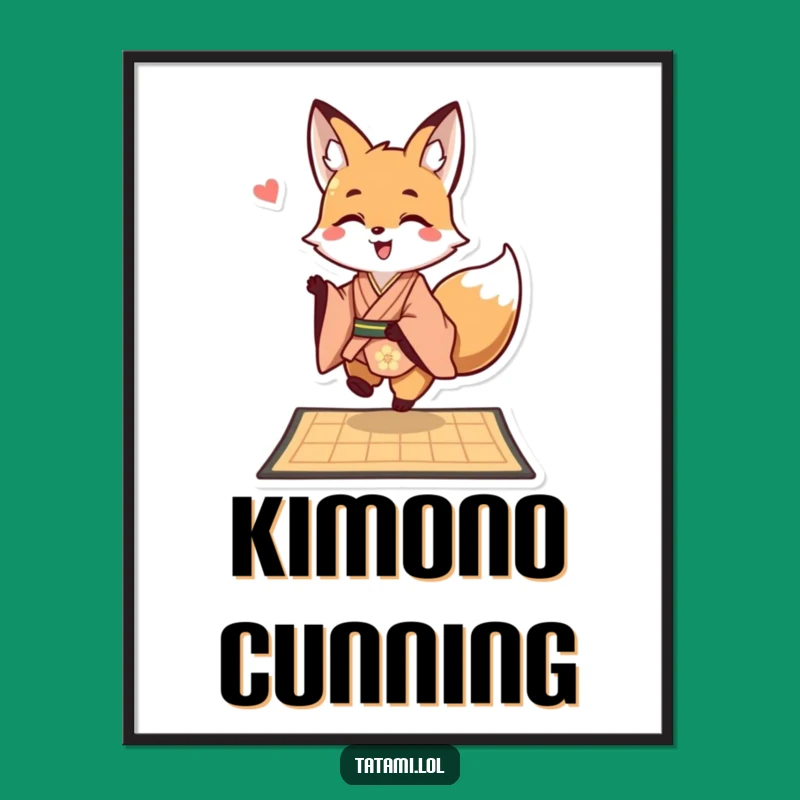 Funny Fox Kimono Dance Digital Art - Instant Playful Decor Gift
