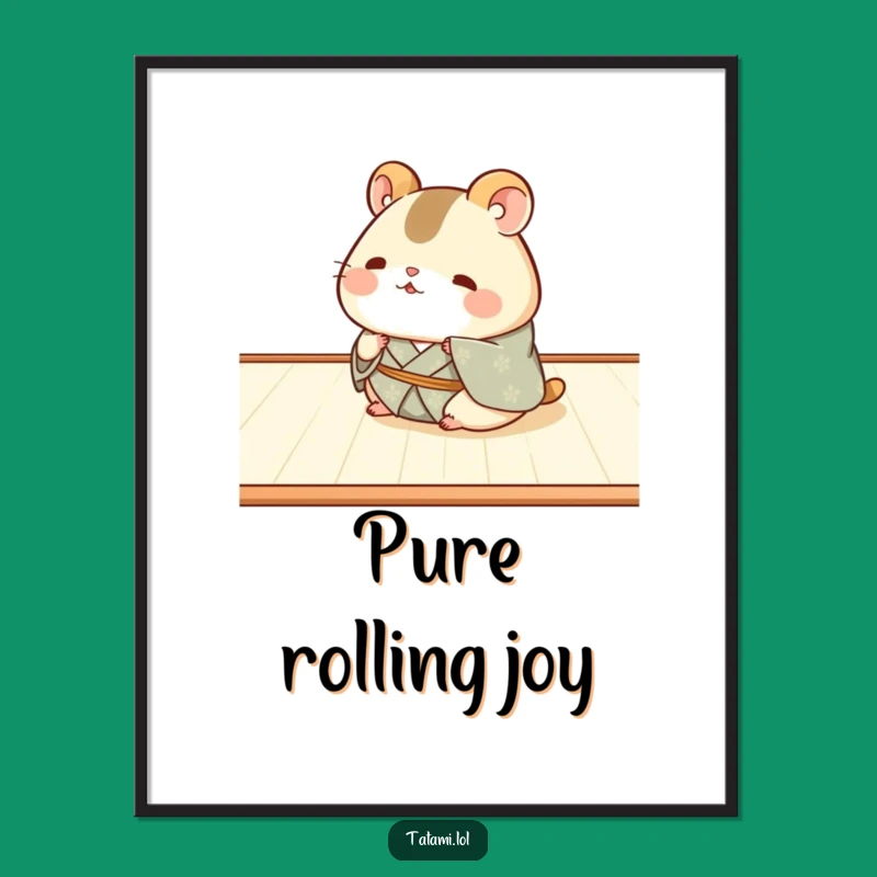 Funny Hamster Kimono Digital Art: Chubby Roller's Joy for Instant Decor