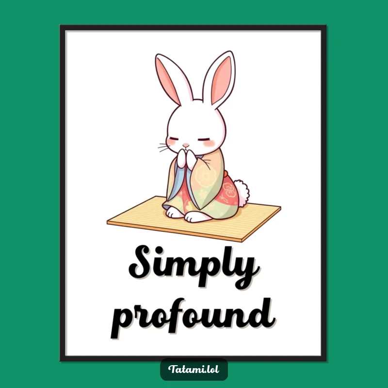 Funny Rabbit Kimono Digital Art: Graceful Download for Peaceful Decor