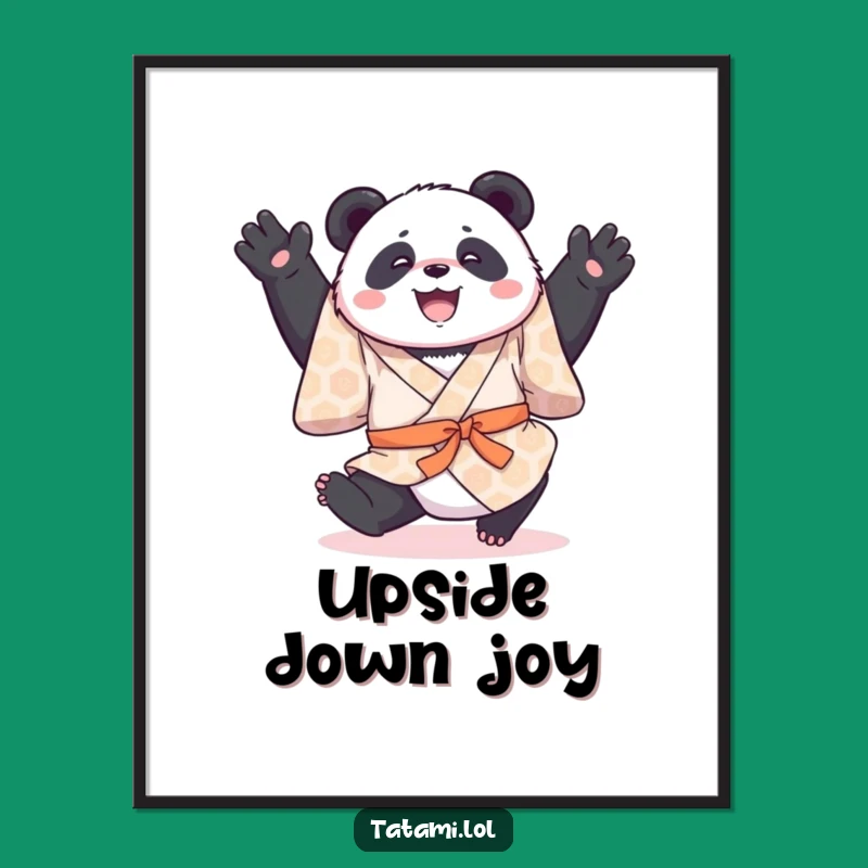 Funny Panda Kimono Digital Art - Printable Acrobat Panda, Instant Joyful Funny Gift