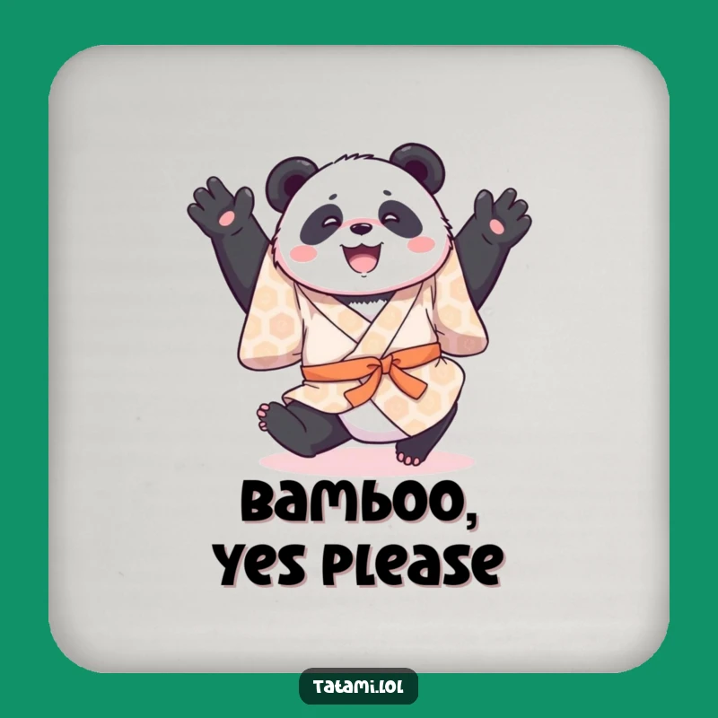 Funny Panda Kimono Coaster - Protect Surfaces, Acrobat Panda Decor, Cute Funny Gift