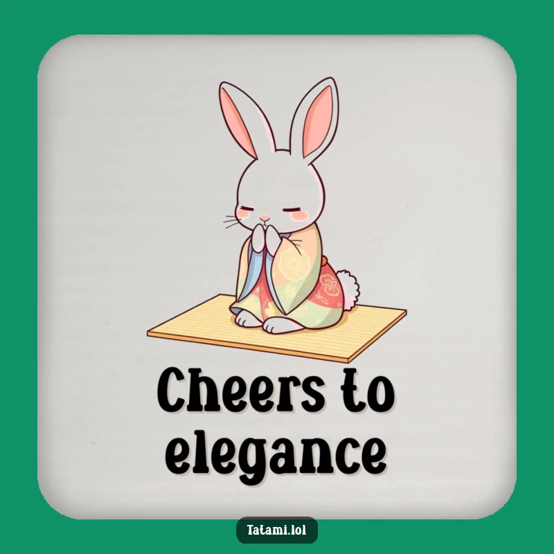 Funny Rabbit Kimono Drink Coaster: Graceful Protection for Peaceful Surfaces