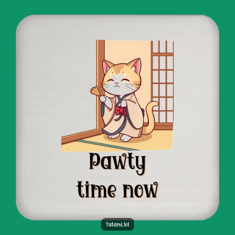 Funny Cat Kimono Drink Coaster: Elegant Protection for Playful Surfaces