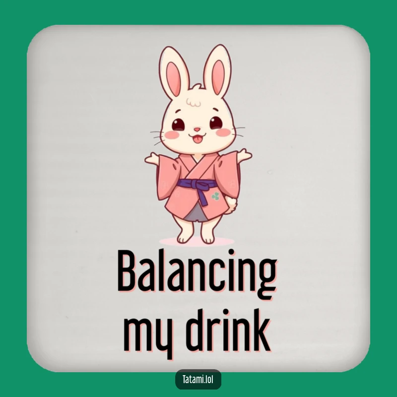 Funny Kimono Rabbit Coaster: Protect Surfaces with Hilarious Style