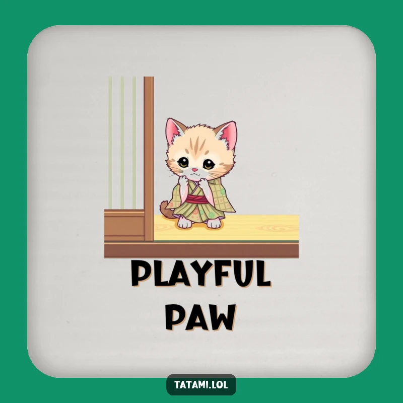 Funny Kitten Kimono Coaster - Protect Surfaces with Cuteness Gift
