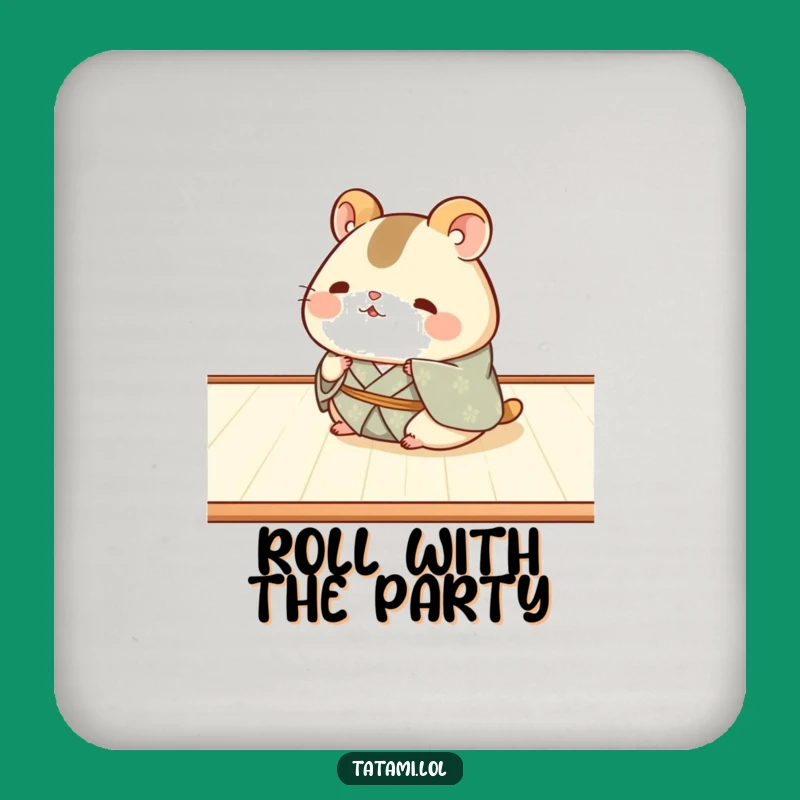 Funny Hamster Kimono Coaster: Protect Surfaces with Chubby Charm