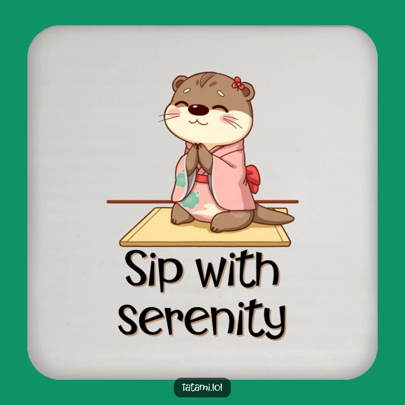 Funny Otter Coaster: Kimono Bow Protection, Unique Gift