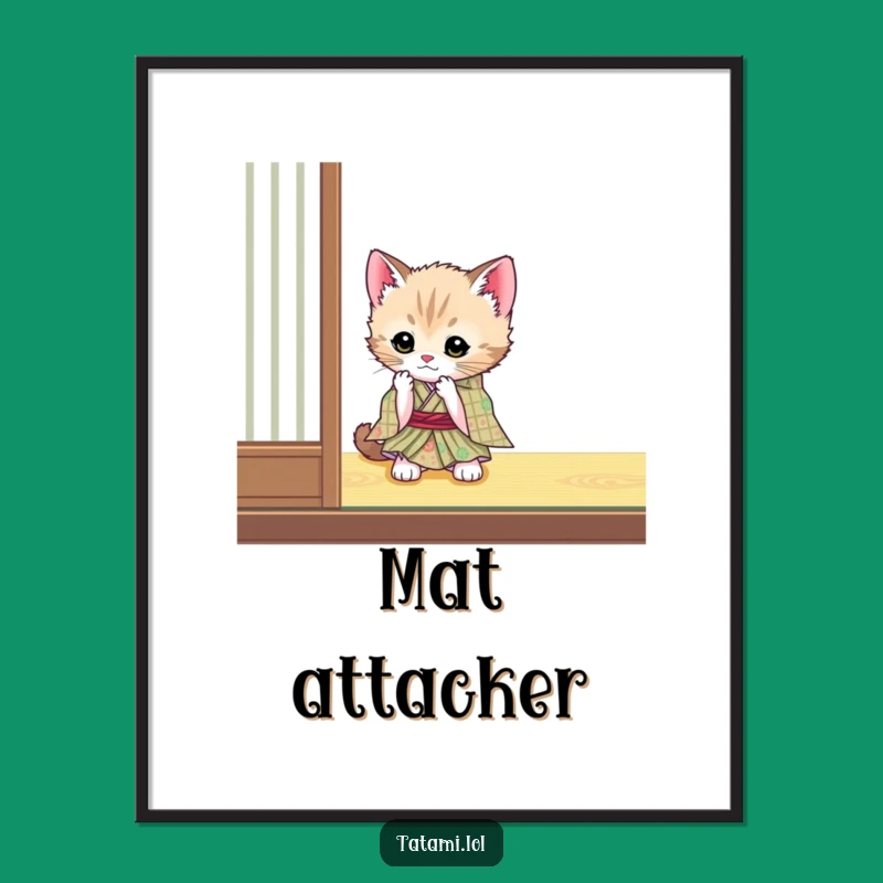 Funny Kitten Kimono Art Poster - Adorable Wall Decor Gift