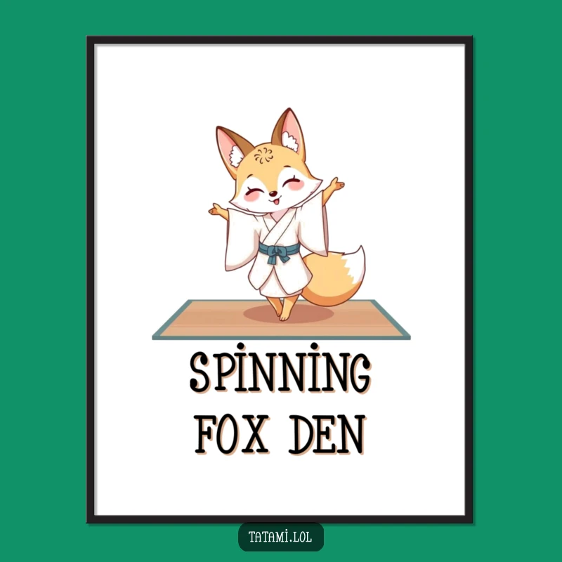 Funny Fox Kimono Poster: Elegant Pirouette Character Art Print Gift