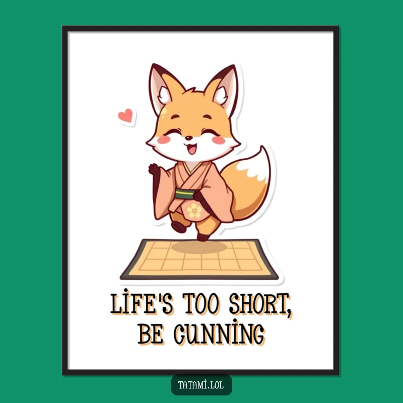 Free Printable Wall Art: Fox Kimono Playful Art Downloadable Decor