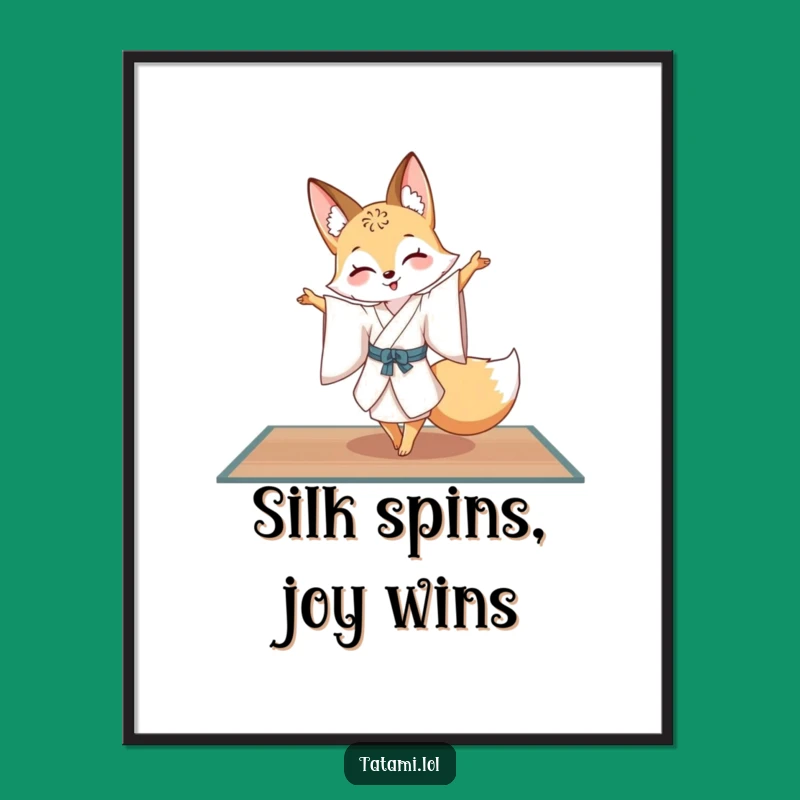 Free Printable Wall Art: Fox Pirouette Kimono Funny Downloadable Decor