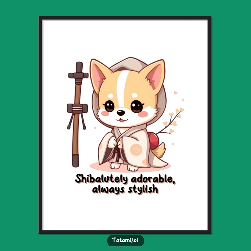 Funny Dog Kimono Wall Art - Free Printable Downloadable Decor