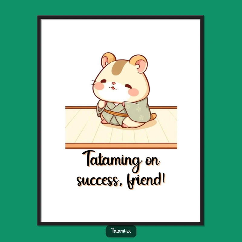 Funny Free Printable Wall Art: Kimono Hamster Rolling Decor Downloadable Cute Art