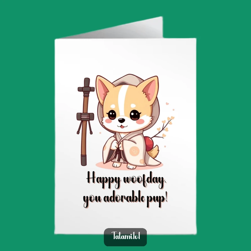 Funny Dog Kimono Birthday Card - Free Printable Downloadable Gift