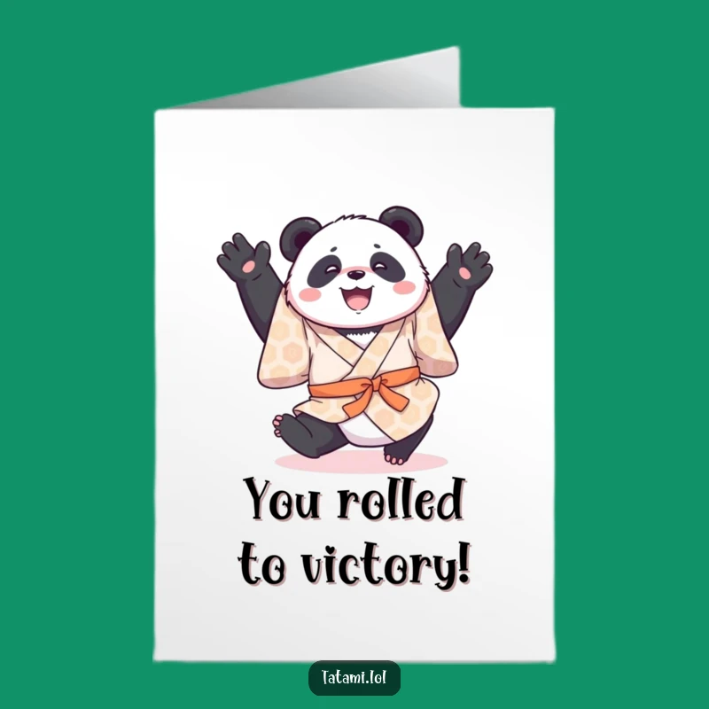 Free Printable Panda Somesault Congrats Card - Humorous Downloadable Art