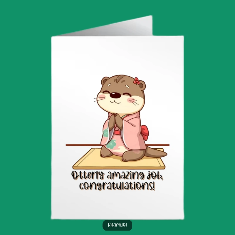 Free Printable Otter Congrats Card: Funny Kimono Downloadable for Achievements