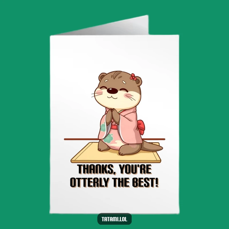Free Printable Otter Thank You Card: Funny Kimono Downloadable for Gratitude