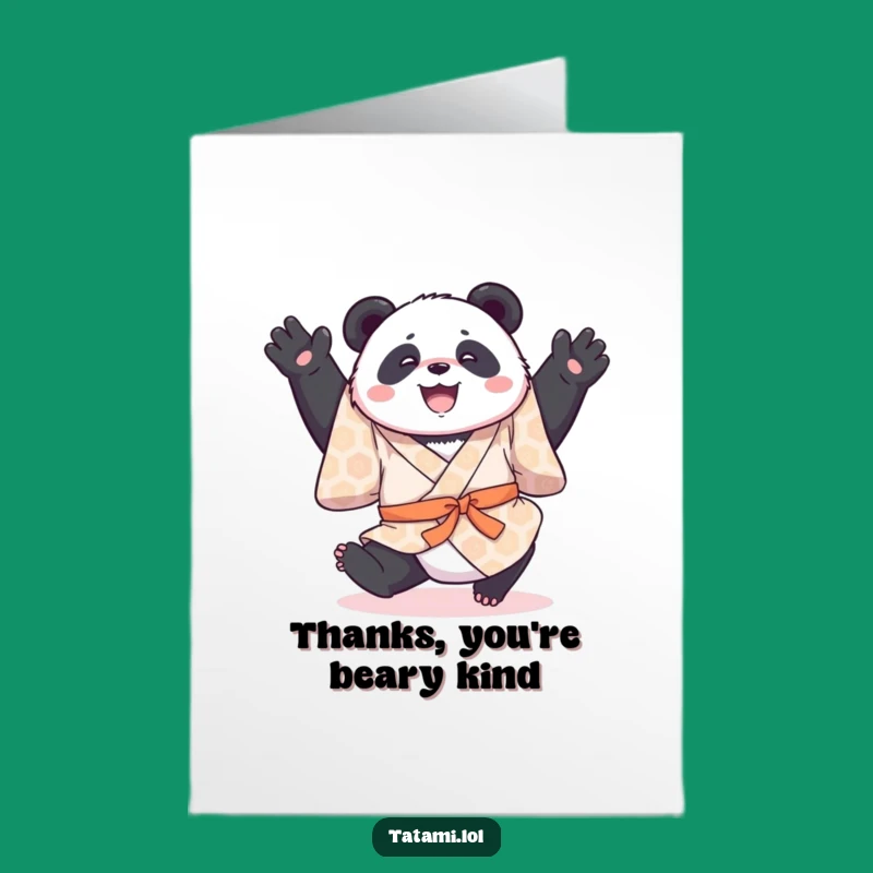 Funny Panda Somesault Thank You Card - Free Printable Downloadable Design