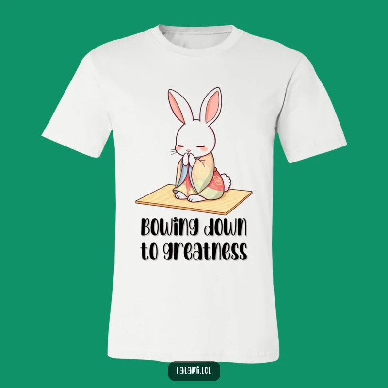 Funny Rabbit Kimono Tee: Graceful Shirt for Bowing Bunny Fans