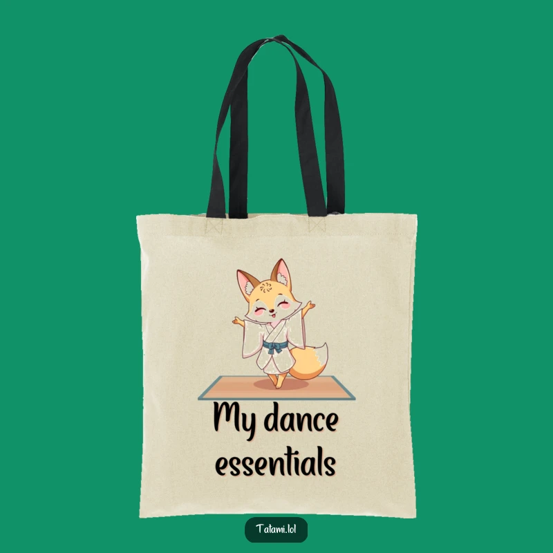 Funny Fox Kimono Tote Bag: Graceful Pirouette Carry-All Gift